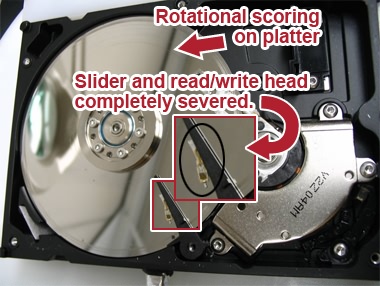 damaged hard drive