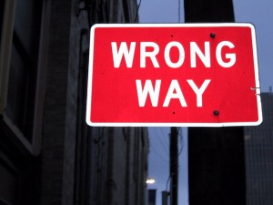 wrong way