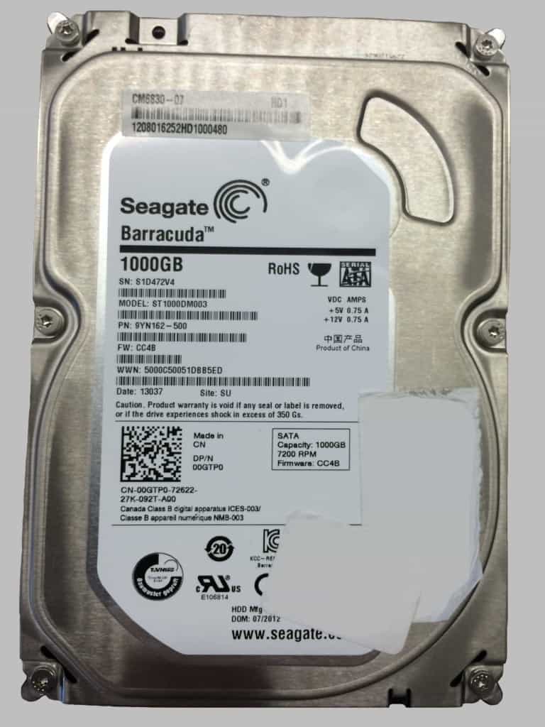 ST1000DM003 FW CC4C W1D PN 9YN162-302 WU Seagate 1TB SATA 3.5 Hard Drive