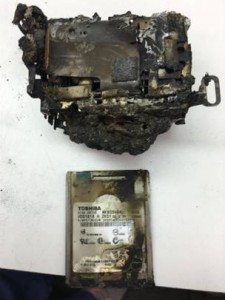 Burned Camcorder and Hard Drive