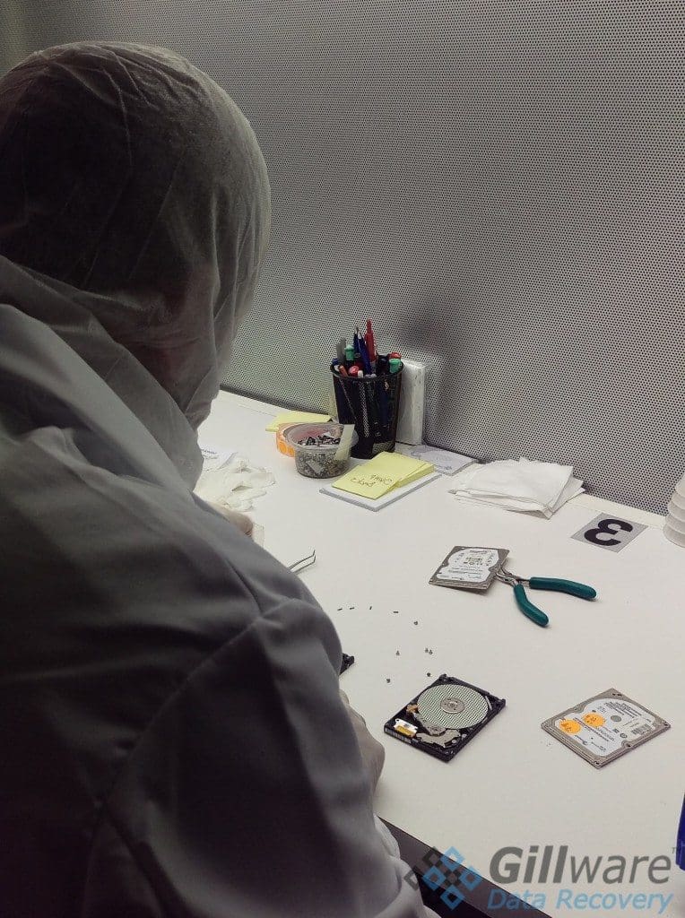 The engineers in Gillware's cleanroom operate on models from all hard drive manufacturers.