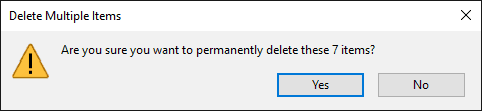 Delete Multiple Files dialog box