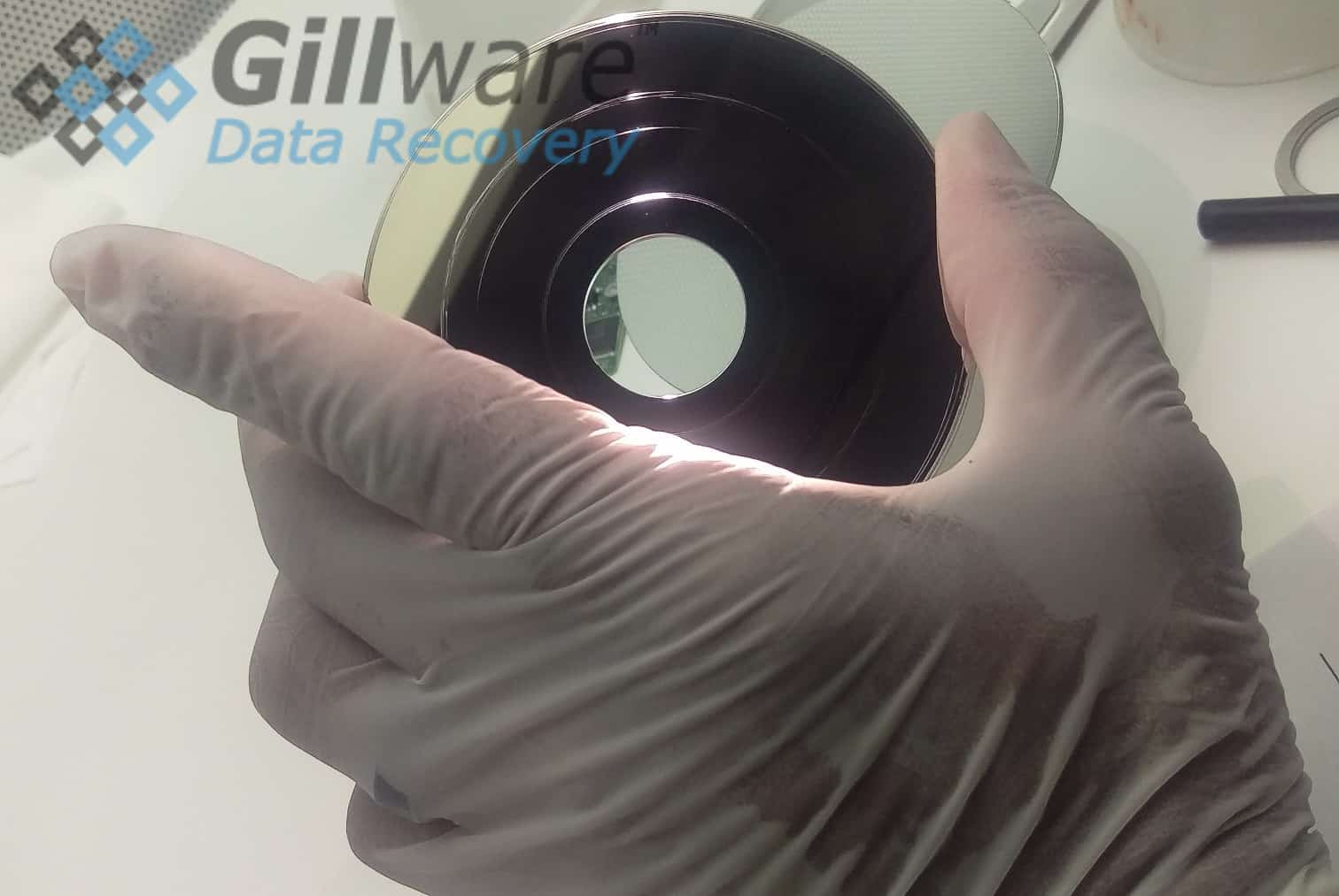 Visible damage to a hard drive's platters