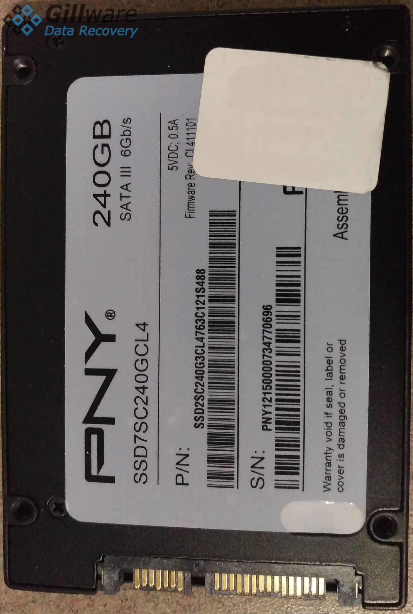 Drive sent in for SSD recovery services