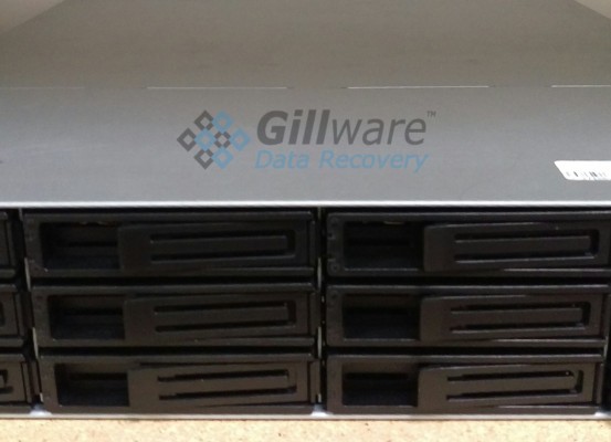 This Synology RackStation RS3412xs server was brought to Gillware for data recovery. If you've lost any of the data on your server, our server data recovery technicians here at Gillware can get it back for you.