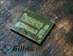 Cleaned chip, ready for reading and data extraction process.