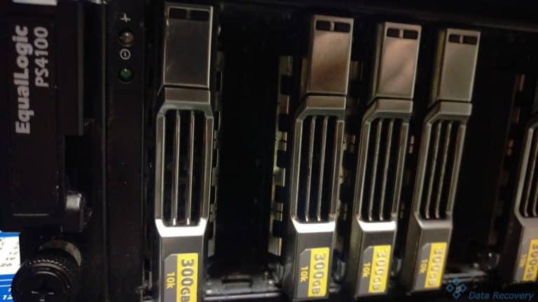 Close up of server drive trays