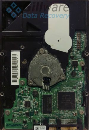Back of hard drive with water damage