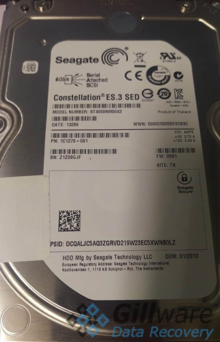 One of the four Seagate Constellation drives from this VMFS recovery case