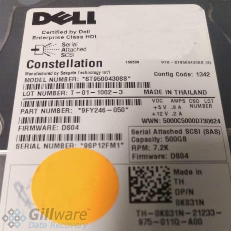 Dell 500GB Constellation hard drive