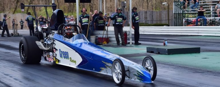 Drag car on track