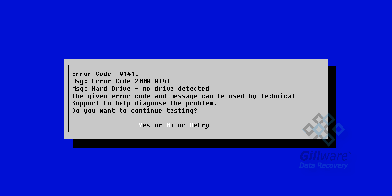 Error Code 0141 Msg: Error Code 2000-0141 Msg: Hard Drive – no drive detected