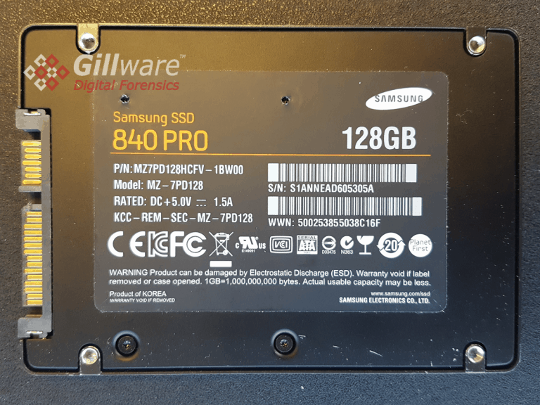 Samsung solid state drive forensics