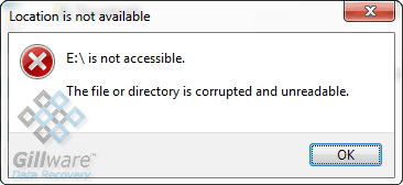 Unreadable hard drive error message: "The file or directory is corrupted and unreadable."