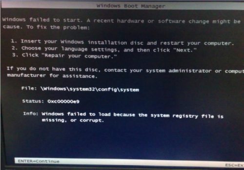 Lenovo data recovery: Hard drive 0xc000009 boot error