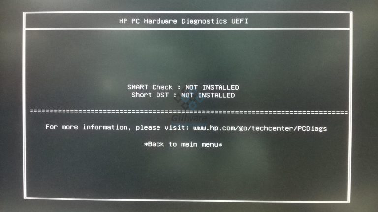 HP hardware diagnostic "short DST failed" error message