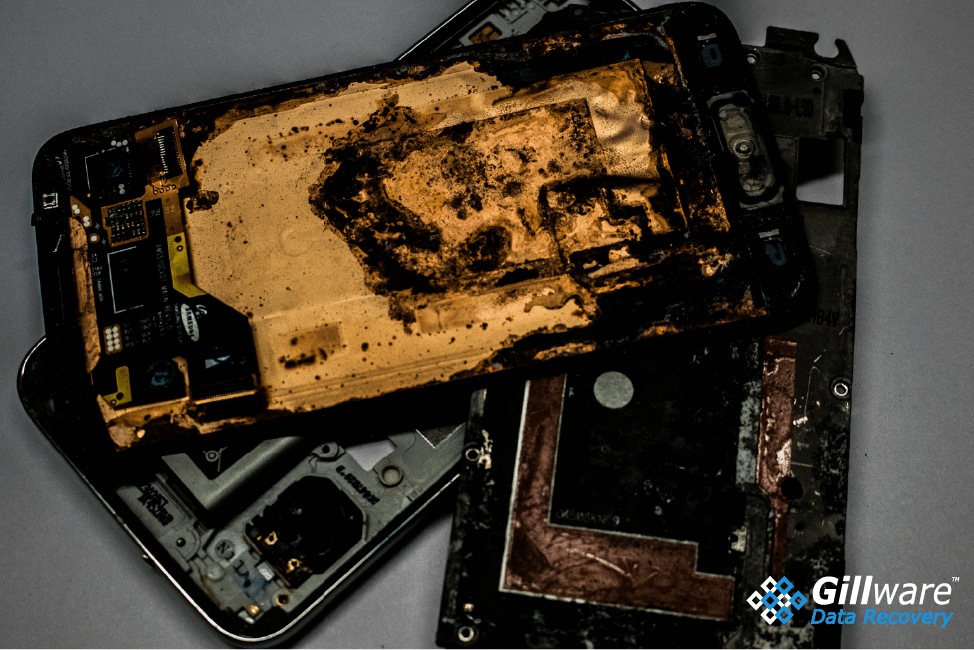 Smartphone burnt in pieces