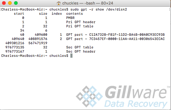 Step 6 Repaired partition table with new APFS GUID
