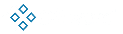 Gillware horizontal logo with white boxes