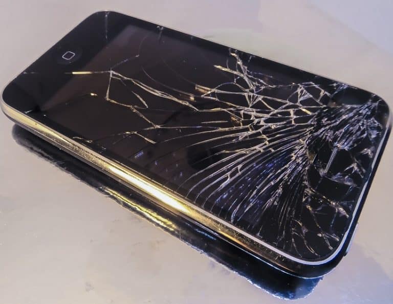 Smartphone with broken screen