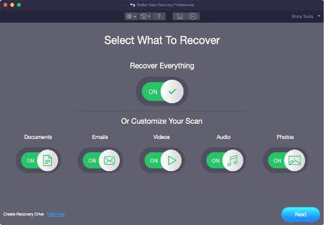 Stellar Mac Photo Recovery Select What to Recover