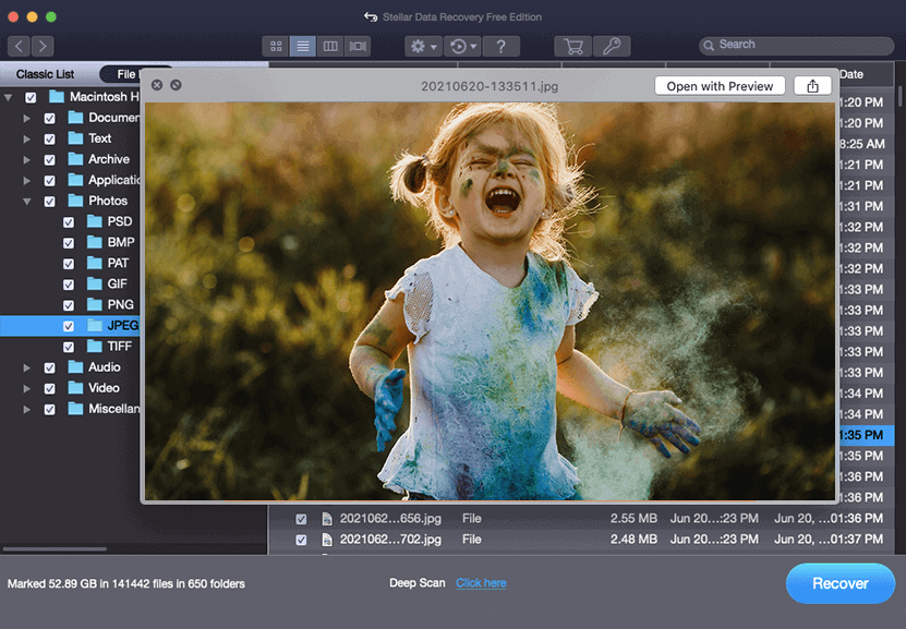 Stellar Mac Photo Recovery Preview and Recover