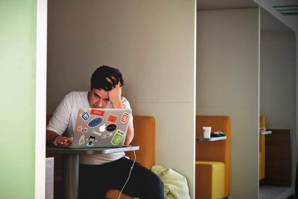 Worried Man with Computer