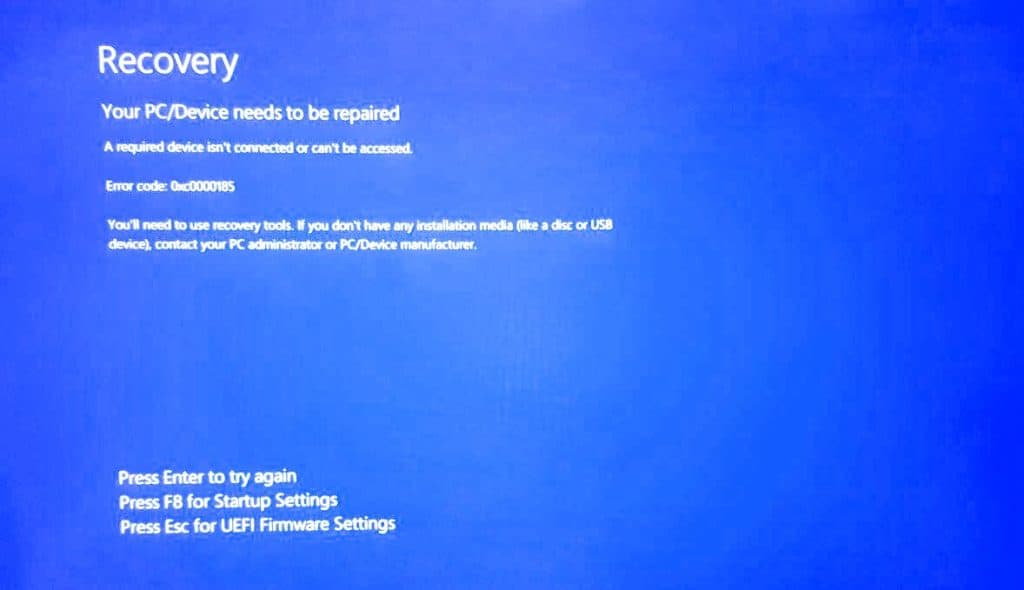 Blue Screen of Death (BSOD)