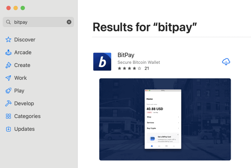 BitPay in the app store