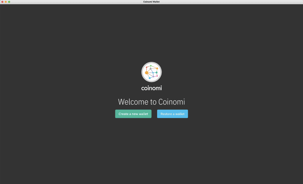 Create a new Coinomi wallet or restore an existing one.