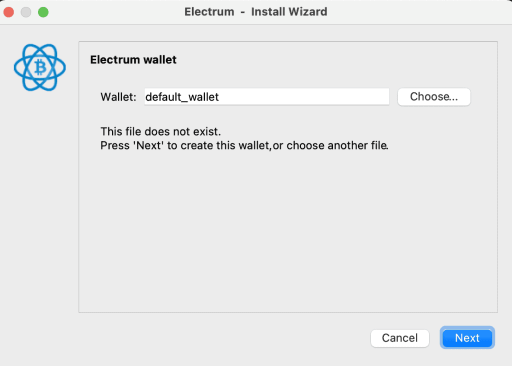 Select a name for your Electrum wallet.