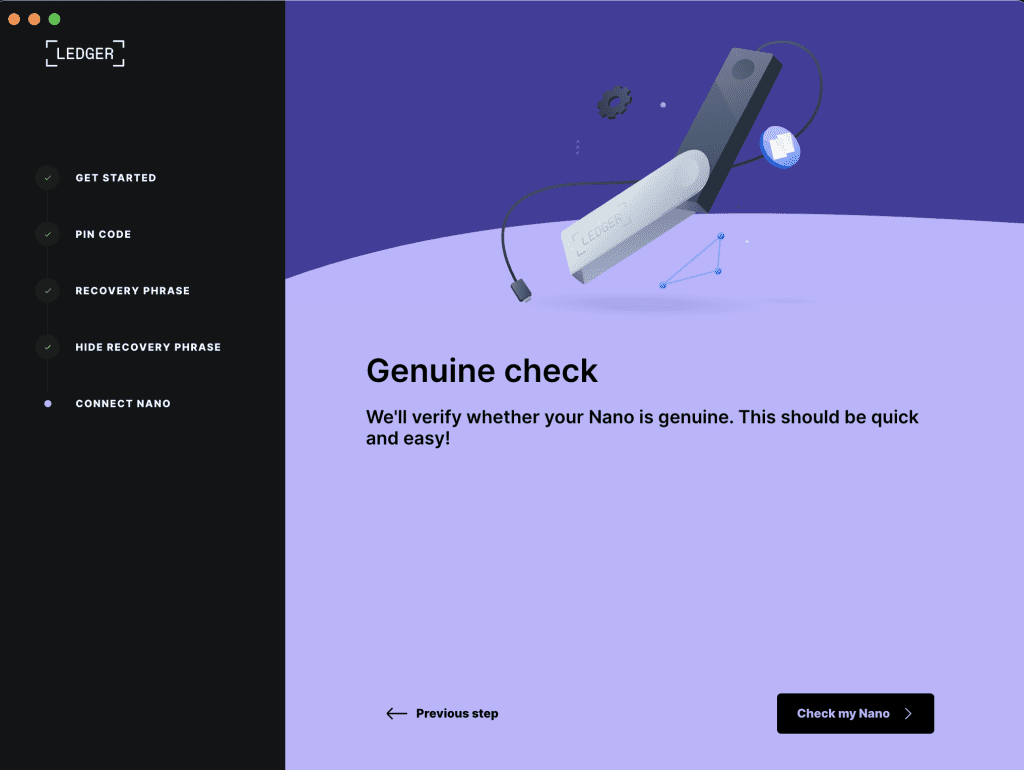 Verify that your Ledger device is genuine