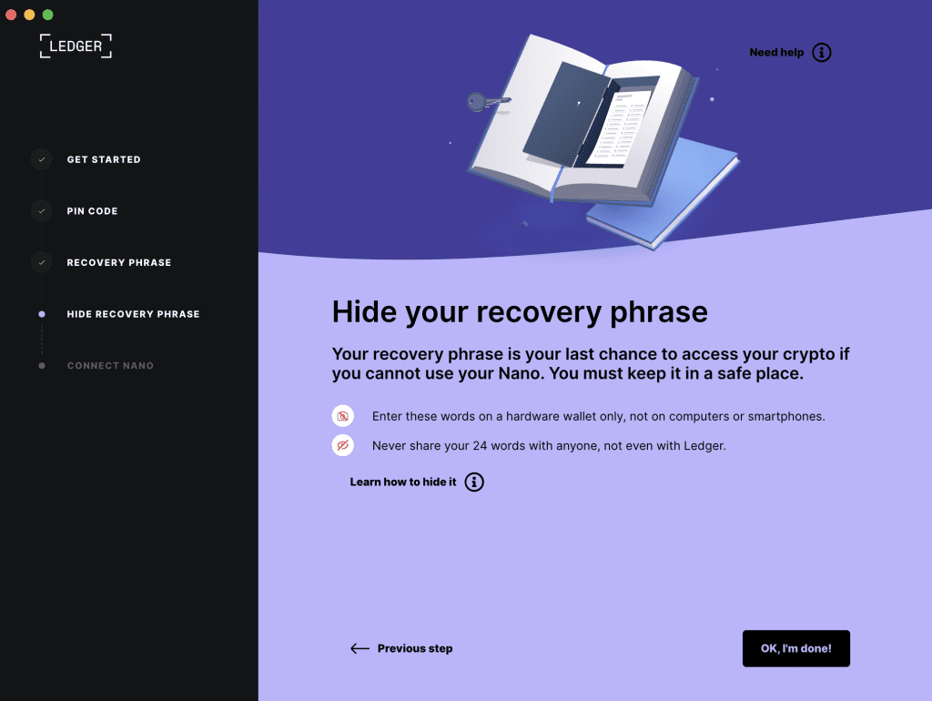 Hide your recovery phrase